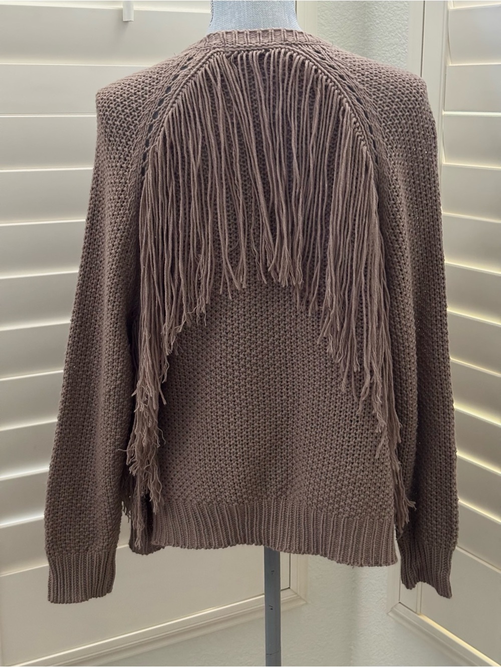 Sweet Generis Brown Fringe Open Cardigan SIZE S/M Coastal Cowgirl Western - Picture 3 of 6